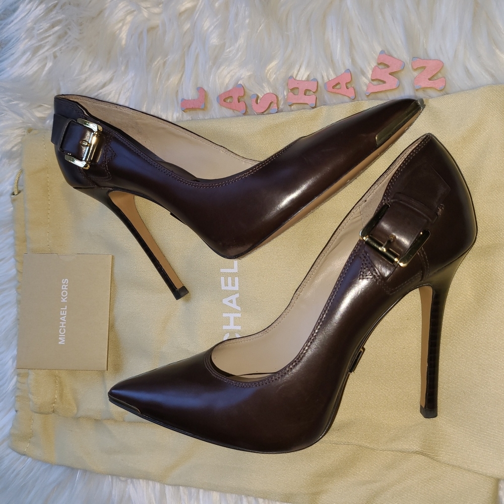 Michael Kors "Audrey" Leather Pumps